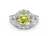 White gold Fancy Yellow Cushion  Halo Split Shank Diamond Engagement Ring with Prong Setting_20