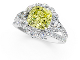 White gold Fancy Yellow Cushion  Halo Split Shank Diamond Engagement Ring with Prong Setting_21