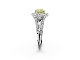 White gold Fancy Yellow Cushion  Halo Split Shank Diamond Engagement Ring with Prong Setting_22