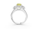 White gold Fancy Yellow Cushion  Halo Split Shank Diamond Engagement Ring with Prong Setting_23