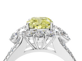 White gold Fancy Yellow Cushion  Halo Split Shank Diamond Engagement Ring with Prong Setting_24