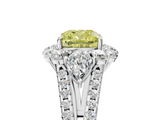 White gold Fancy Yellow Cushion  Halo Split Shank Diamond Engagement Ring with Prong Setting_25