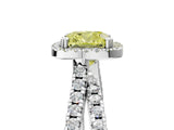 White gold Fancy Yellow Cushion  Halo Split Shank Diamond Ring with Pavé Setting_43
