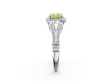White gold Fancy Yellow Cushion  Halo Split Shank Diamond Ring with Prong Setting_22