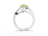 White gold Fancy Yellow Cushion  Halo Split Shank Pave Diamond Ring with Four-Prong Setting_40