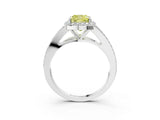 White gold Fancy Yellow Cushion  Halo Split Shank Pave Diamond Ring with Four-Prong Setting_52