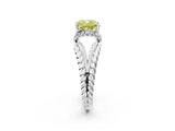 White gold Fancy Yellow Cushion  Halo Twisted Band Four-Prong Ring_33