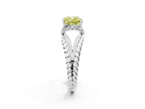White gold Fancy Yellow Cushion  Halo Twisted Band Four-Prong Ring_45