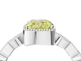 White gold Fancy Yellow Cushion  Milgrain Marquise Diamond Twist Band Ring_66