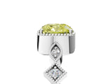 White gold Fancy Yellow Cushion  Milgrain Marquise Diamond Twist Band Ring_67