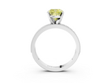 White gold Fancy Yellow Cushion  Milgrain Pave Diamond Engagement Ring with Four-Prong Setting_138
