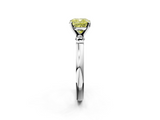 White gold Fancy Yellow Cushion  Solitaire Beaded Band with Four-Prong Setting_73