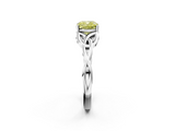 White gold Fancy Yellow Cushion  Solitaire Celtic Knot Engagement Ring with Four-Prong Setting_75