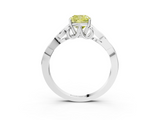 White gold Fancy Yellow Cushion  Solitaire Celtic Knot Engagement Ring with Four-Prong Setting_76
