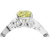 White gold Fancy Yellow Cushion  Solitaire Celtic Knot Engagement Ring with Four-Prong Setting_77