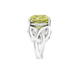 White gold Fancy Yellow Cushion  Solitaire Celtic Knot Engagement Ring with Four-Prong Setting_78