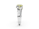 White gold Fancy Yellow Cushion  Solitaire Channel-Set Split Shank Ring with Tension Prong Setting_5