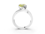 White gold Fancy Yellow Cushion  Solitaire Channel-Set Split Shank Ring with Tension Prong Setting_6