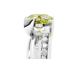 White gold Fancy Yellow Cushion  Solitaire Channel-Set Split Shank Ring with Tension Prong Setting_8