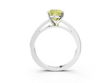 White gold Fancy Yellow Cushion  Solitaire Diamond Engagement Ring with Four-Prong Setting on a Classic Band_6
