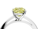 White gold Fancy Yellow Cushion  Solitaire Diamond Engagement Ring with Four-Prong Setting on a Classic Band_7