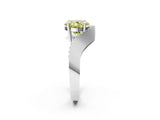 White gold Fancy Yellow Cushion  Solitaire Diamond Engagement Ring with Pave Band and Four-Prong Setting_40