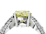 White gold Fancy Yellow Cushion  Solitaire Diamond Engagement Ring with Pave Band and Four-Prong Setting_42