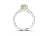 White gold Fancy Yellow Cushion  Solitaire Diamond Engagement Ring with Pave Band and Six-Prong Setting_23