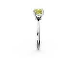 White gold Fancy Yellow Cushion  Solitaire Diamond Ring with 4-Prong Setting on a Classic Band_5