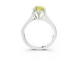 White gold Fancy Yellow Cushion  Solitaire Diamond Ring with Cathedral Band and Four-Prong Setting_69