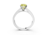 White gold Fancy Yellow Cushion  Solitaire Diamond Ring with Channel-Set Band and Four-Prong Setting_6