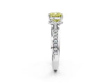 White gold Fancy Yellow Cushion  Solitaire Diamond Ring with Channel Set Band and Six-Prong Setting_50