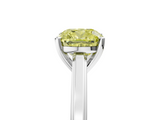 White gold Fancy Yellow Cushion  Solitaire Diamond Ring with Four-Prong Setting and Classic Band_8