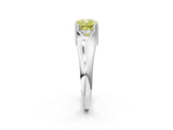 White gold Fancy Yellow Cushion  Solitaire Diamond Ring with Six-Prong Cathedral Setting_33