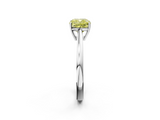 White gold Fancy Yellow Cushion  Solitaire Diamond Ring with Split Shank and Four-Prong Setting_21