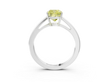 White gold Fancy Yellow Cushion  Solitaire Diamond Ring with Split Shank and Four-Prong Setting_23