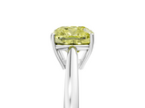 White gold Fancy Yellow Cushion  Solitaire Diamond Ring with Split Shank and Four-Prong Setting_25