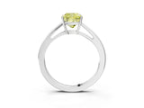 White gold Fancy Yellow Cushion  Solitaire Diamond Ring with Split Shank and Four-Prong Setting_27