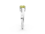 White gold Fancy Yellow Cushion  Solitaire Diamond Ring with Tapered Band and Four-Prong Setting_51
