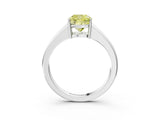 White gold Fancy Yellow Cushion  Solitaire Diamond Ring with Tapered Band and Four-Prong Setting_52