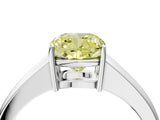 White gold Fancy Yellow Cushion  Solitaire Diamond Ring with Tapered Band and Four-Prong Setting_53