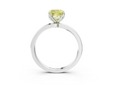White gold Fancy Yellow Cushion  Solitaire Diamond Ring with Thin Band and Four-Prong Setting_6