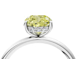 White gold Fancy Yellow Cushion  Solitaire Diamond Ring with a Classic Band and Four-Prong Setting 5