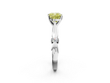 White gold Fancy Yellow Cushion  Solitaire Diamond Twisted Band with Four-Prong Setting_49