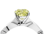 White gold Fancy Yellow Cushion  Solitaire Diamond Twisted Band with Four-Prong Setting_51