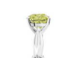 White gold Fancy Yellow Cushion  Solitaire Diamond Twisted Band with Four-Prong Setting_52