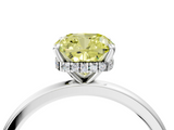 White gold Fancy Yellow Cushion  Solitaire Engagement Ring with Cathedral Band and Four-Prong Setting_21