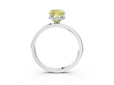 White gold Fancy Yellow Cushion  Solitaire Engagement Ring with Cathedral Band and Four-Prong Setting_24