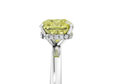 White gold Fancy Yellow Cushion  Solitaire Engagement Ring with Cathedral Band and Four-Prong Setting_26
