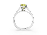White gold Fancy Yellow Cushion  Solitaire Engagement Ring with Four-Prong Setting and Tapered Band_6